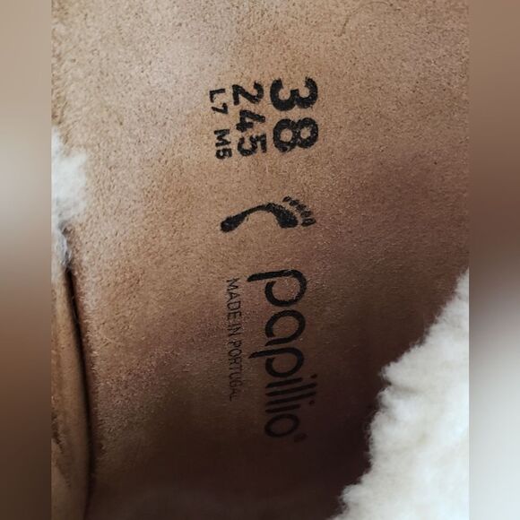 NWT Papillio Birkenstock Namica Teddy Eggshell Women's Wedge Sandal Size… - Picture 11 of 11